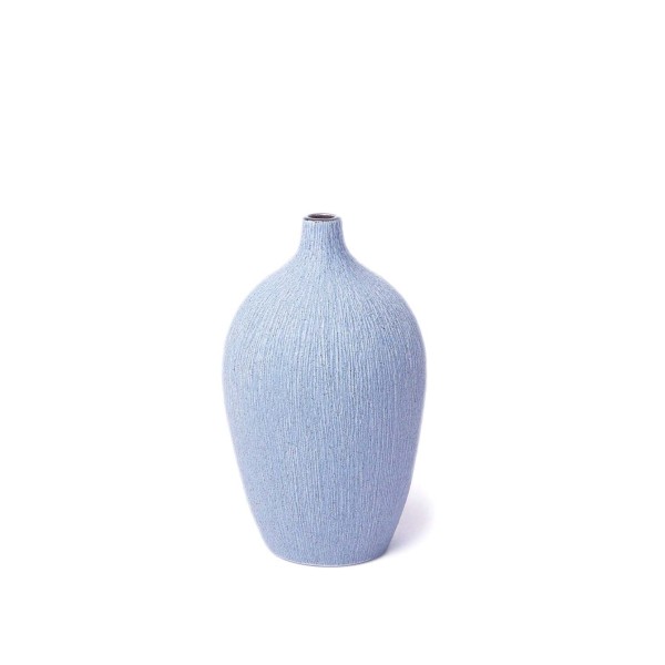 Zartblaue Keramikvase für eine Blüte von Lindform