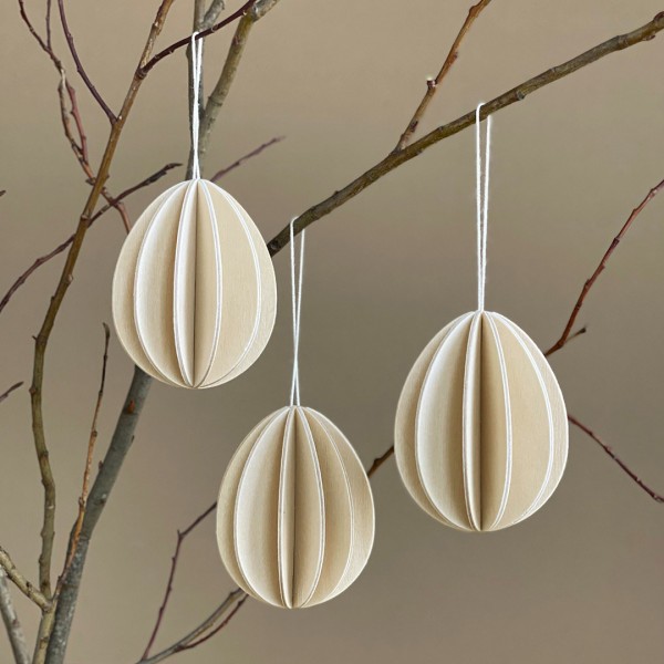 Lovi 3 Ostereier aus Birkenholz zum selbst bemalen