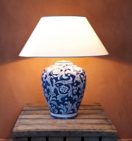 Tischlampe Deruta Blu 60 cm