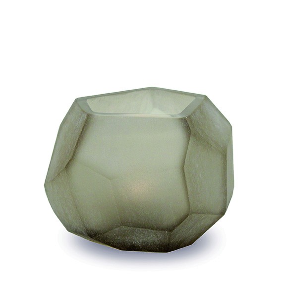 Guaxs Glas Teelicht Cubistic smokegrey