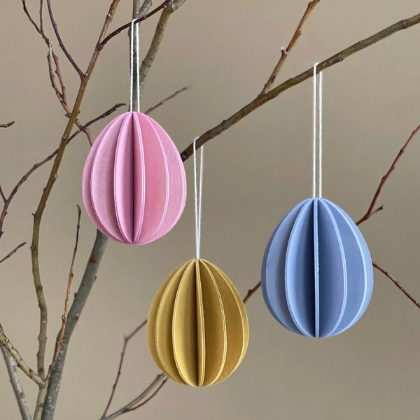 3D Ostereier 7 cm, Farbmix - 3er Set