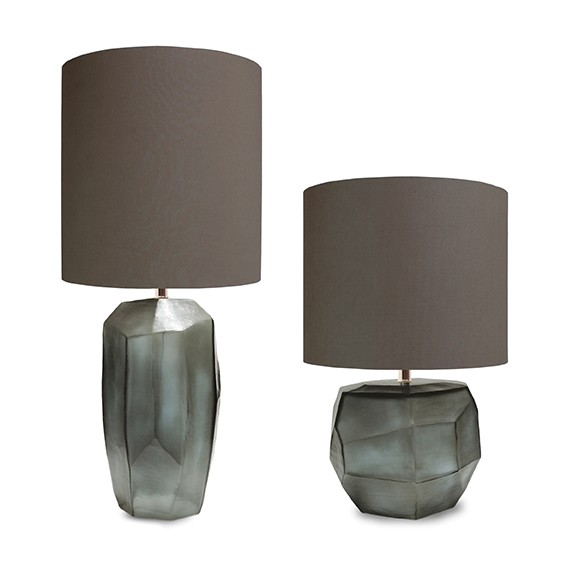 guaxs tischlampe Cubistic tall und round indigo-smokegrey