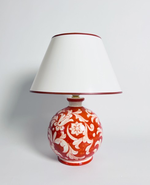 Nachttischlampe Deruta rosso