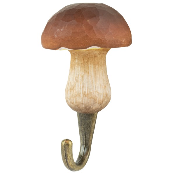 Wandhaken Steinpilz aus Holz geschnitzt