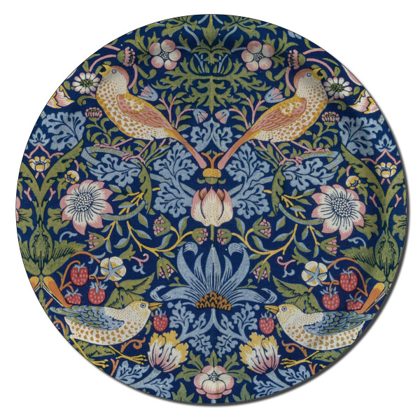 Åry Trays Tablett Strawberry Theif von William Morris 38 cm, rund, Birkenholz