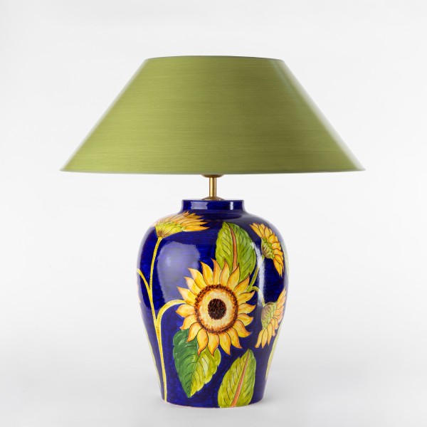 Keramik Tischlampe Sonnenblumen handgemalt