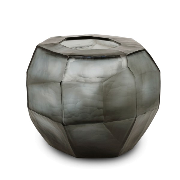 Guaxs Glas Vase Cubistic Round indigo-smokegrey