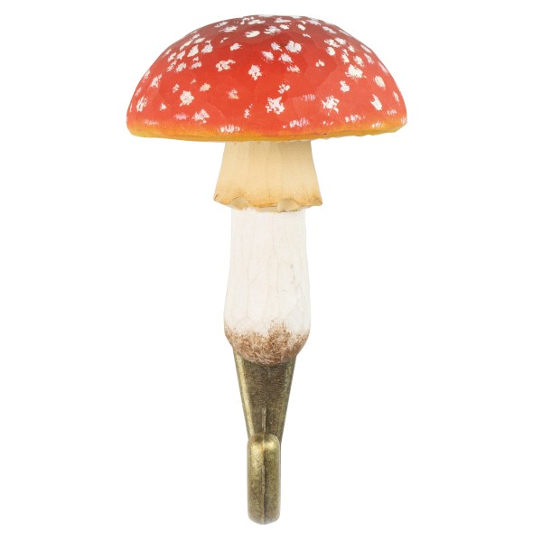 Wandhaken Fliegenpilz aus Holz geschnitzt