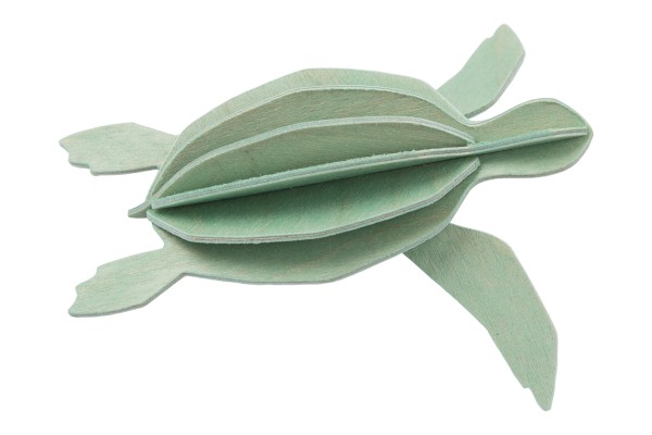 Lovi 3D Wasserschildkröte als Aufsteller 8 cm Birkenholz mint
