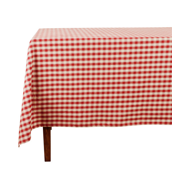 Tischdecke Landhaus rot-natur kariert 150x250 cm
