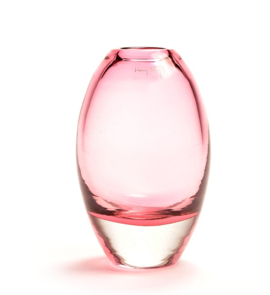 Mundgeblasene Überfang-Glasvase, Jerzy Fuchsia 20,5 cm von Henry Dean