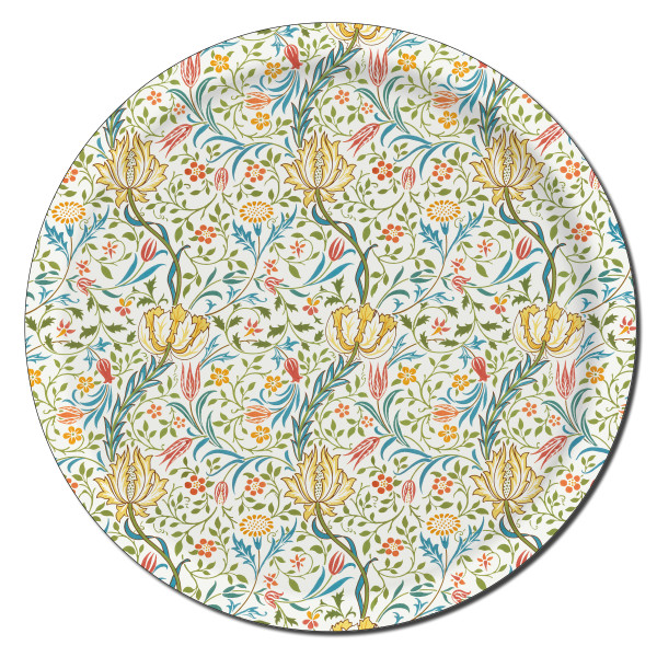 Åry Trays Tablett Flora William Morris 38cm, rund, Birkenholz