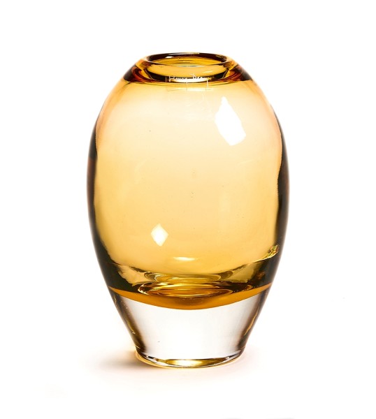 Mundgeblasene Überfang-Glasvase, Honey Jerzy 20 cm